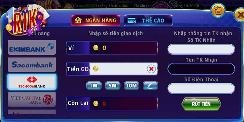 Quy trình rút tiền Rikvip chi tiết dành cho hội viên tại nền tảng  